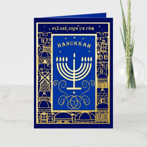 Happy Hanukkah Beautiful Jewish Holiday Menorah