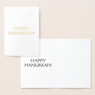 Happy Hanukkah, Black int. letters - silver / gold Foil Card