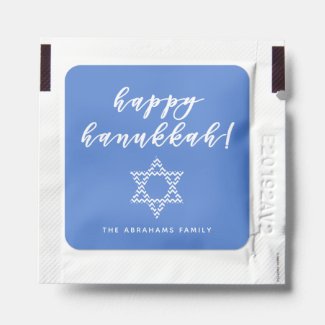 Happy Hanukkah - Blue Chevron Star of David