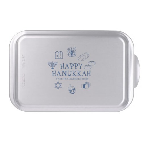 Happy Hanukkah blue custom name gift favors Cake Pan