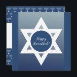 Happy Hanukkah Blue Greetings Card<br><div class="desc">Digital Art</div>