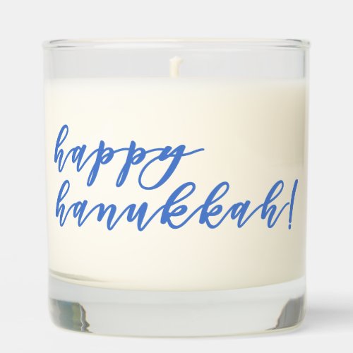 Happy Hanukkah _ Blue Script Typography Scented Candle