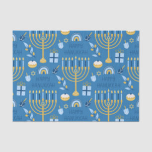 Happy Hanukkah Blue Star of David Tissue Paper