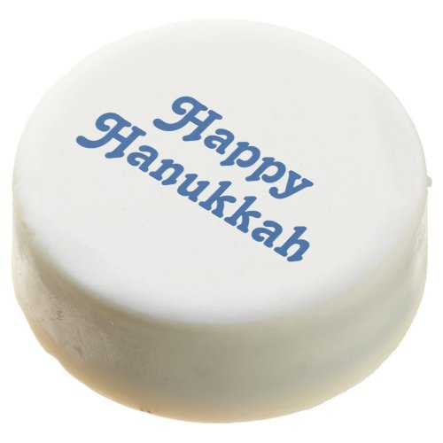 Happy Hanukkah blue white Holiday party cute Chocolate Covered Oreo