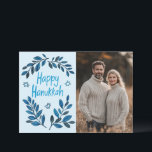 Happy Hanukkah Botanical Watercolor CUSTOM PHOTO Card<br><div class="desc">Sweet drawing to wish someone happy hanukkah! Click "edit using design tool" to add your own photo and text. Also available as postcard, greeting card, photo cards or digital download to send instantly via email or text message. Check my shop for more or let me know if you'd like something...</div>