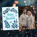 Happy Hanukkah Botanical Watercolor CUSTOM PHOTO Card<br><div class="desc">Sweet drawing to wish someone happy hanukkah! Click "edit using design tool" to add your own photo and text. Also available as postcard, greeting card, photo cards or digital download to send instantly via email or text message. Check my shop for more or let me know if you'd like something...</div>