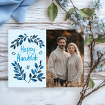 Happy Hanukkah Botanical Watercolor CUSTOM PHOTO Postcard<br><div class="desc">Sweet drawing to wish someone happy hanukkah! Click "edit using design tool" to add your own photo and text. Also available as greeting card, photo cards or digital download to send instantly via email or text message. Check my shop for more or let me know if you'd like something custom!...</div>