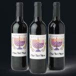 Happy Hanukkah Bottle Labels<br><div class="desc">This cute Hanukkah pattern is an eye-catcher! It's a fun and funky way to dress up decor,  gifts,  apparel,  and household items for the occasion. Check out my store for more pattern items and gift ideas,  or combine items to create an interesting gift package!</div>