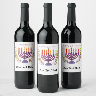 Happy Hanukkah Bottle Labels