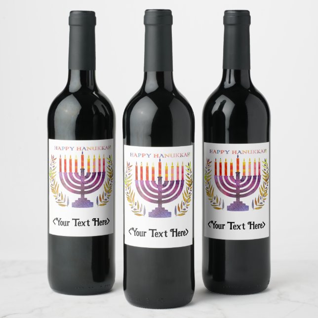 Happy Hanukkah Bottle Labels (Bottles)