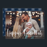 Happy Hanukkah Brush Lettering Photo Holiday Card<br><div class="desc">Happy Hanukkah! Send holiday wishes and greetings with this rustic holiday flat card. It features 'Happy Hanukkah' in brush hand lettering. Personalize this holiday card by adding your favorite photo,  greeting,  names and other details. Available as a flat card,  folded card and postcard.</div>