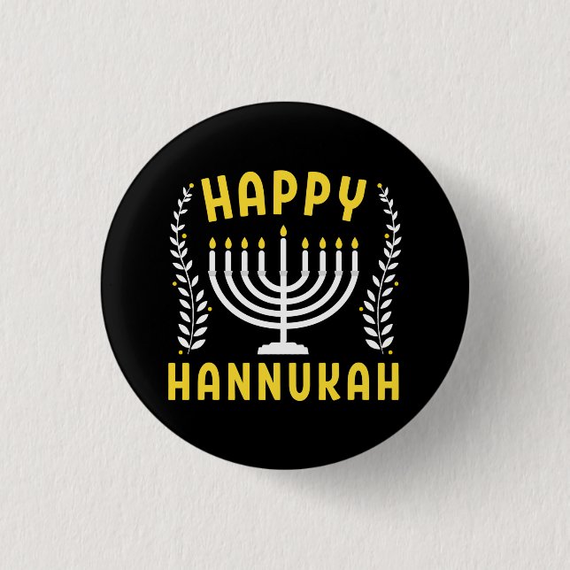 Happy Hanukkah Button (Front)