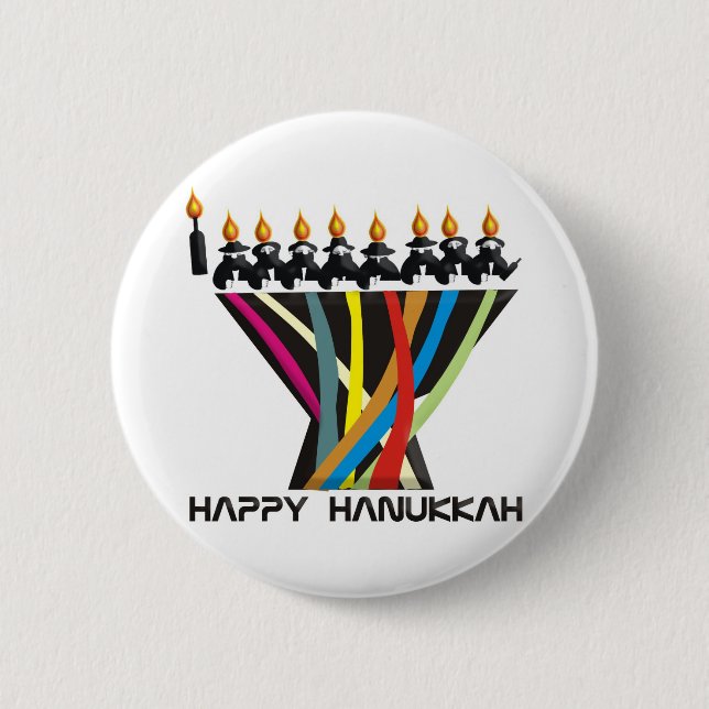 Happy Hanukkah Button (Front)