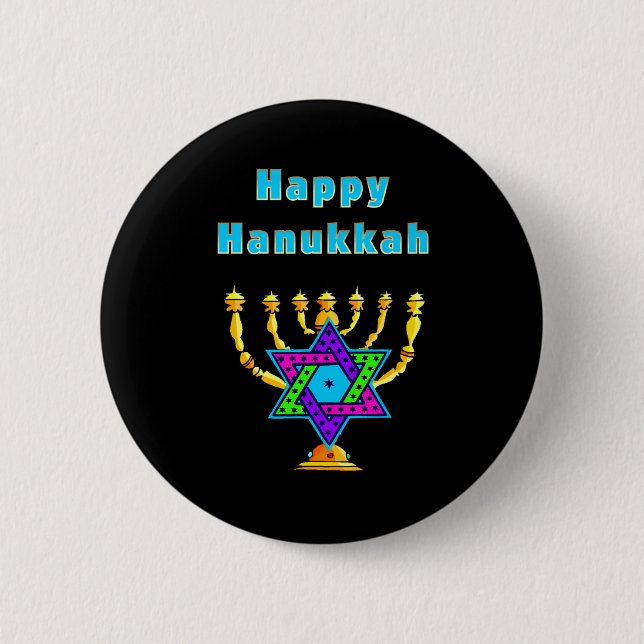 Happy Hanukkah Button (Front)