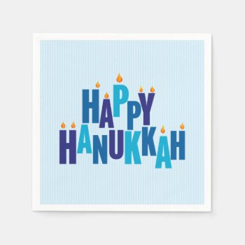 Happy Hanukkah Candles Holiday  Napkins by mishpocha at Zazzle