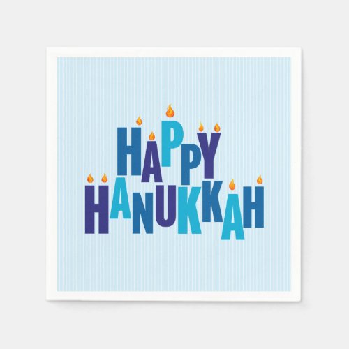 Happy Hanukkah Candles Holiday  Napkins
