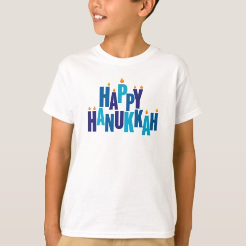 Happy Hanukkah Candles Holiday  T_Shirt