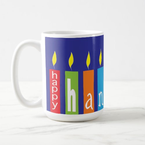 Happy Hanukkah Candles Mug