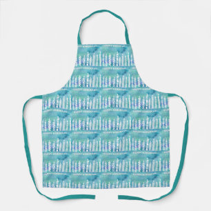 Happy Hanukkah Candles watercolor Apron