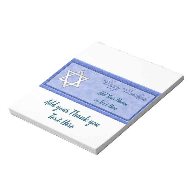 Happy Hanukkah Candy Bar Wrappers Gift Favors Notepad (Rotated)