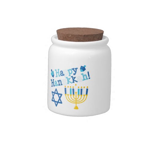 Happy Hanukkah Candy Jar