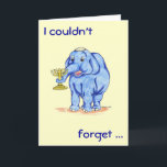 Happy Hanukkah Card with Cute Elephant<br><div class="desc">Fun,  casual,  and happy card. Perfect for family,  friends,  co-workers,  and kids' classmates! Let everyone know you didn't forget to wish them a Happy Hanukkah!</div>
