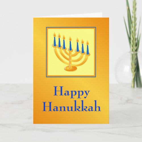 Happy Hanukkah Card With Menorah