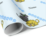Happy Hanukkah Cat Gift Wrap<br><div class="desc">Across this wrap diagonally is the text "Happy Hanukkah" done in a cat's paw print font. This also features two funny cats as well. Customize this with the pet's name or anything you want. This is a great way to wrap that gift for your pet at Hanukkah; or for a...</div>