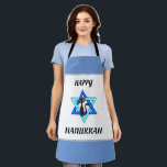 Happy Hanukkah Cats   Apron<br><div class="desc">Jewish gifts and gift ideas featuring beautiful Jewish Star of David with a wine glass in the center.</div>