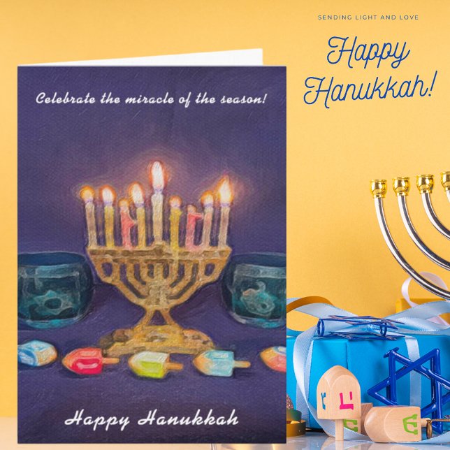 Happy Hanukkah Celebrate Miracle of Season Card (Creator Uploaded)