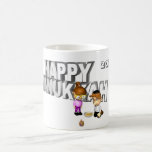 Happy Hanukkah Celebration - Coffee Mug<br><div class="desc">This 3d sign  features "Happy Hanukkah" in the back. A little girl and boy playing with a Dreidel and a bowl of goodies. 2014 was added to the design. These mugs are available in an assortment of styles,  colors and sizes.</div>