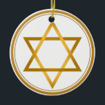 Happy Hanukkah Ceramic Ornament<br><div class="desc">Seasonal Hanukkah Greeting Original Customizable Ornament Design. You may change text fonts,  size and colors,  add or remove text and graphics.</div>