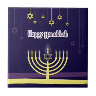 Happy Hanukkah Ceramic Tile