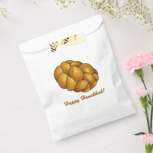 Happy Hanukkah Chanukah Challah Bread Loaf Favor Bag