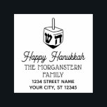 Happy Hanukkah Chanukah Dreidel Name Address Self-inking Stamp<br><div class="desc">Happy Hanukkah Chanukah Dreidel Family Name Return Address ========</div>
