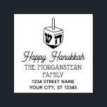 Happy Hanukkah Chanukah Dreidel Name Address Self-inking Stamp<br><div class="desc">Happy Hanukkah Chanukah Dreidel Family Name Return Address ========</div>