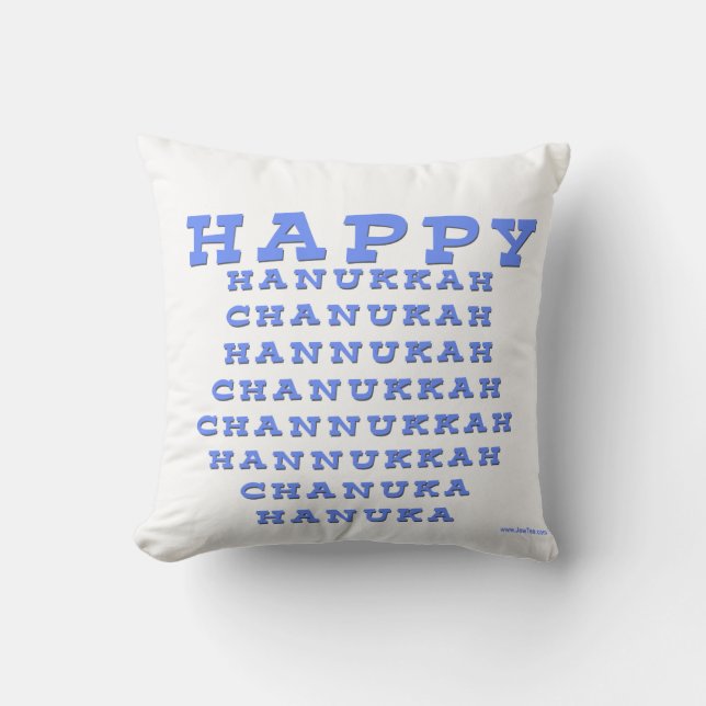 HAPPY HANUKKAH CHANUKAH HANUKKAH PILLOW (Front)