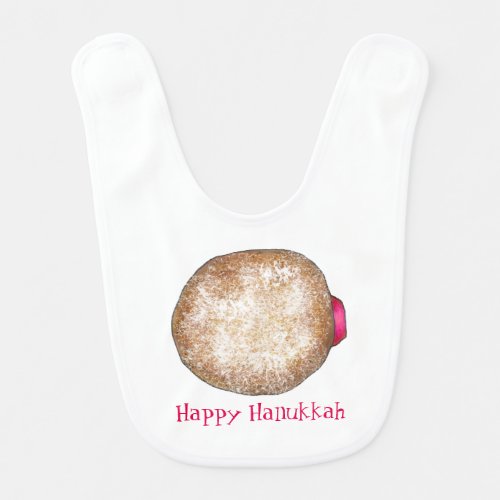 Happy Hanukkah Chanukah Jelly Donut Doughnut Food Bib