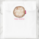 Happy Hanukkah Chanukah Jelly Donut Sufganiyah Classic Round Sticker<br><div class="desc">Features an original marker illustration of a delicious jelly donut topped with powdered sugar. Perfect for Hanukkah!

This Chanukah illustration is also available on other products. Don't see what you're looking for? Need help with customization? Contact Rebecca to have something designed just for you.</div>