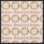 Happy Hanukkah Chanukah Jelly Donut Sufganiyah Fabric<br><div class="desc">Features an original marker illustration of a delicious jelly donut topped with powdered sugar. Perfect for Hanukkah!

This design is also available on other products. Don't see what you're looking for? Need help with customization? Contact Rebecca to have a fabric designed just for you.</div>