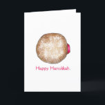 Happy Hanukkah Chanukah Jelly Donut Sufganiyot Holiday Card<br><div class="desc">Features an original illustration of a jelly doughnut topped with powdered sugar. Perfect for Hanukkah!

This Chanukah illustration is also available on other products. Don't see what you're looking for? Need help with customization? Contact Rebecca to have something designed just for you.</div>