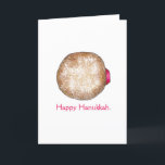 Happy Hanukkah Chanukah Jelly Donut Sufganiyot Holiday Card<br><div class="desc">Features an original illustration of a jelly doughnut topped with powdered sugar. Perfect for Hanukkah!

This Chanukah illustration is also available on other products. Don't see what you're looking for? Need help with customization? Contact Rebecca to have something designed just for you.</div>