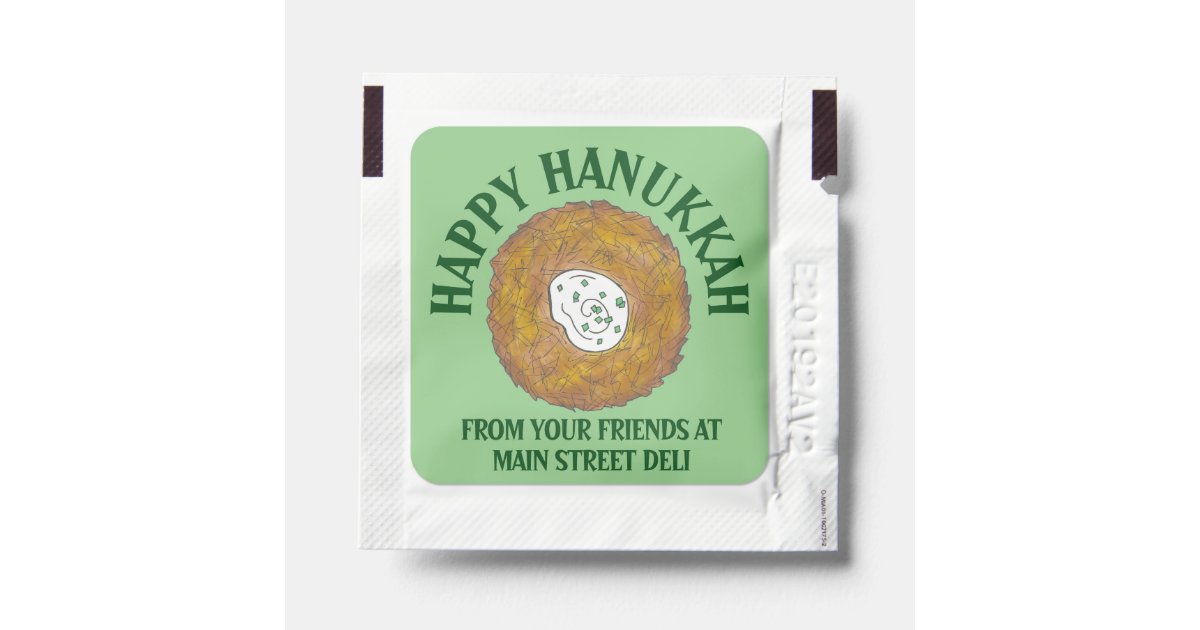 Happy Hanukkah Chanukah Latkes Jewish Holiday Food Hand Sanitizer Packet Zazzle Com