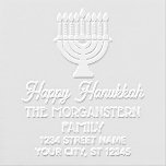 Happy Hanukkah Chanukah Lit Menorah Name Address Embosser<br><div class="desc">Happy Hanukkah Chanukah Lit Menorah Name Return Address ========</div>