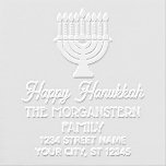 Happy Hanukkah Chanukah Lit Menorah Name Address Embosser<br><div class="desc">Happy Hanukkah Chanukah Lit Menorah Name Return Address ========</div>