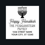 Happy Hanukkah Chanukah Lit Menorah Name Address Self-inking Stamp<br><div class="desc">Happy Hanukkah Chanukah Lit Menorah Name Return Address ========</div>
