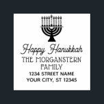 Happy Hanukkah Chanukah Lit Menorah Name Address Self-inking Stamp<br><div class="desc">Happy Hanukkah Chanukah Lit Menorah Name Return Address ========</div>