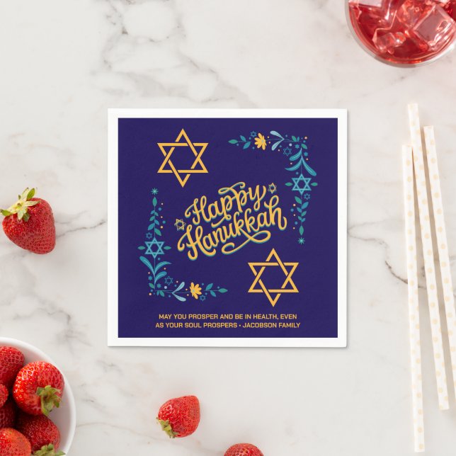 HAPPY HANUKKAH Chanukah Napkins (Insitu)
