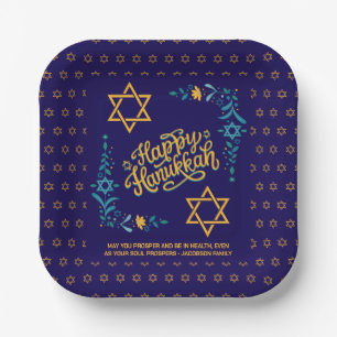 HAPPY HANUKKAH Chanukah Paper Plates