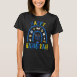 Happy Hanukkah Chanukah Rainbow Menorah Jewish Hol T-Shirt<br><div class="desc">Happy Hanukkah Chanukah Rainbow Menorah Jewish Holiday 18</div>